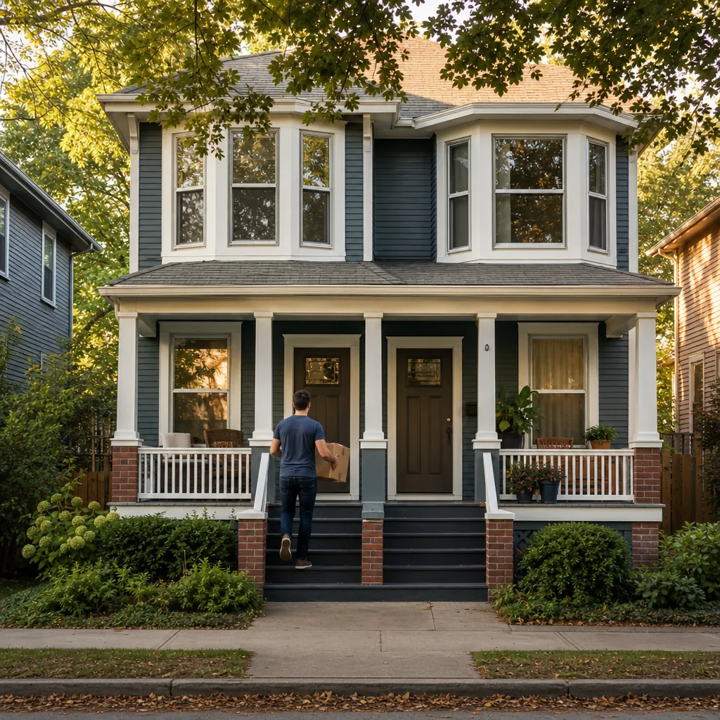 New owner moving into one side of a side-by-side duplex while the other unit is occupied by a tenant