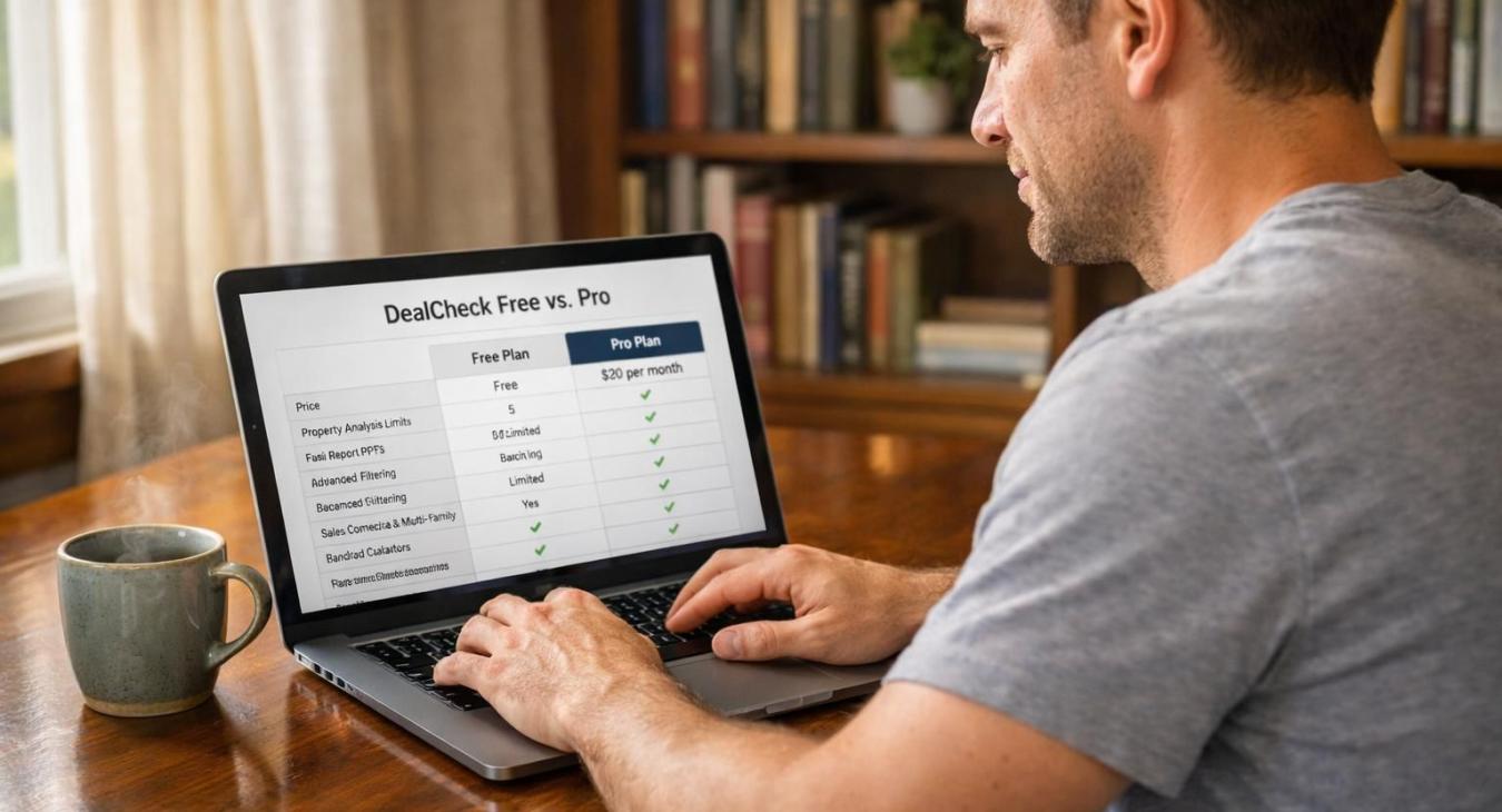 DealCheck Pricing: Free vs Pro Plans Breakdown